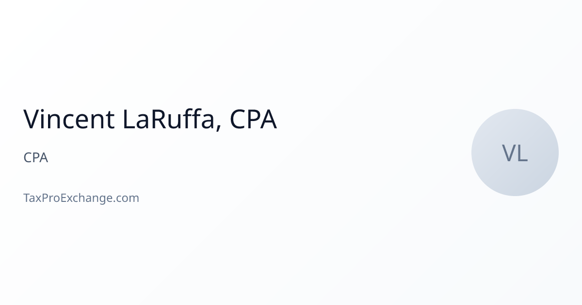 Vincent LaRuffa, CPA – 1099 Information Reporting, Amended Returns, C ...